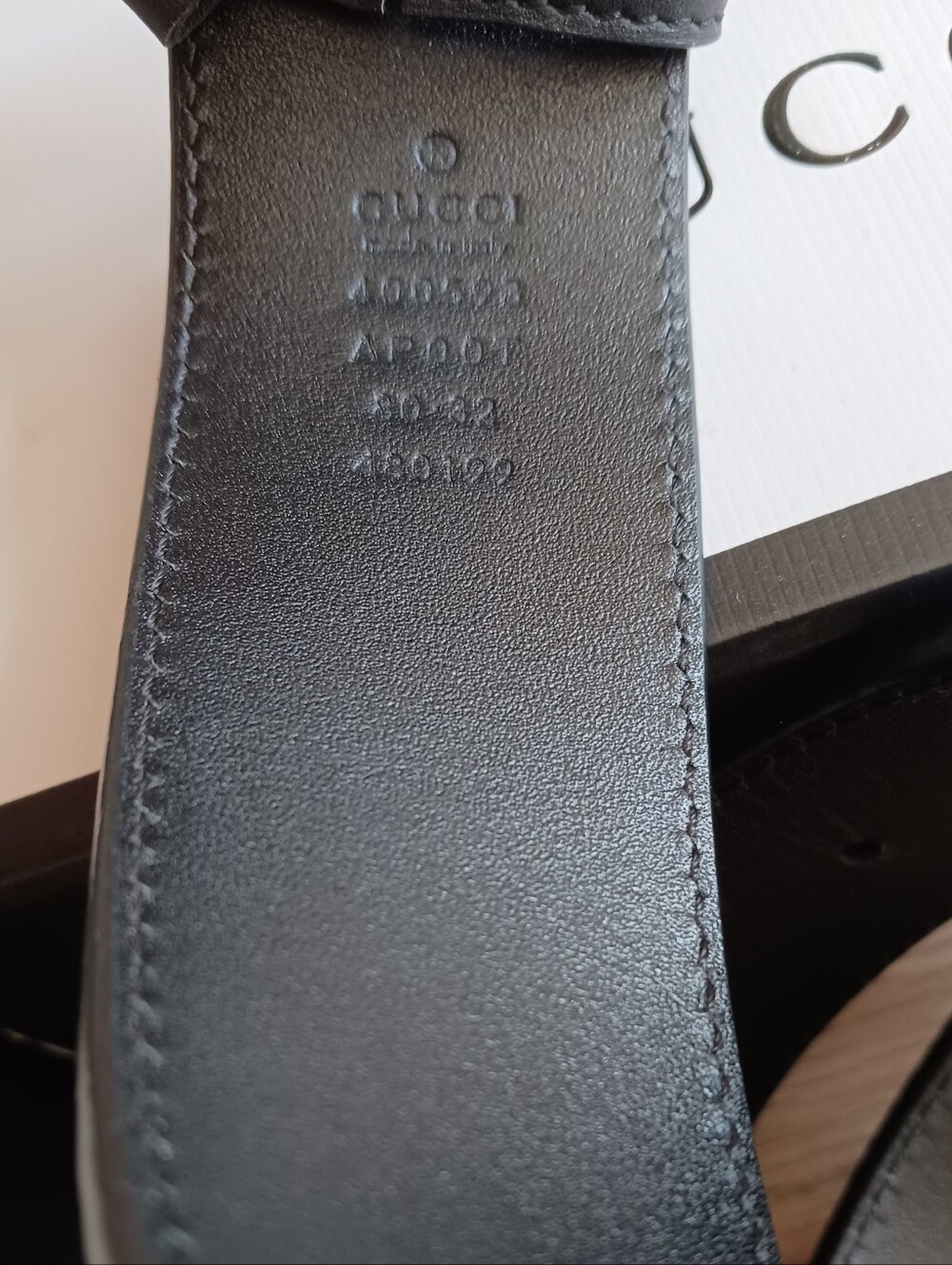 Gucci Black Leather Belt With Double GG Buckle Size 80-32 - Picture 8 of 10
